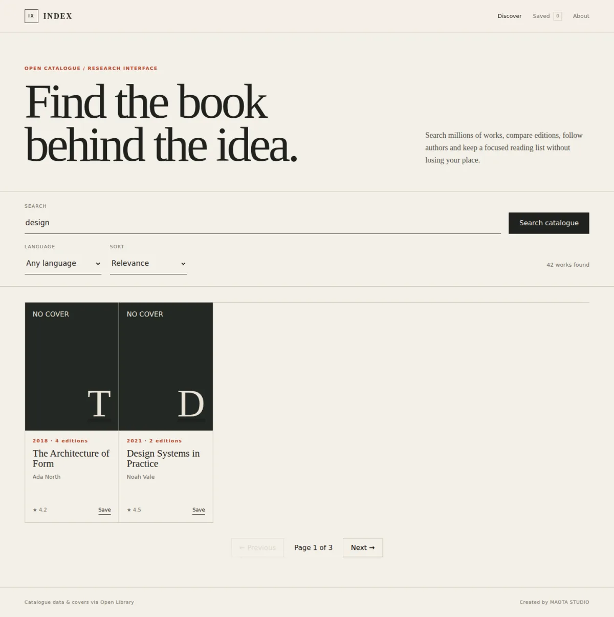 Aperçu du site INDEX